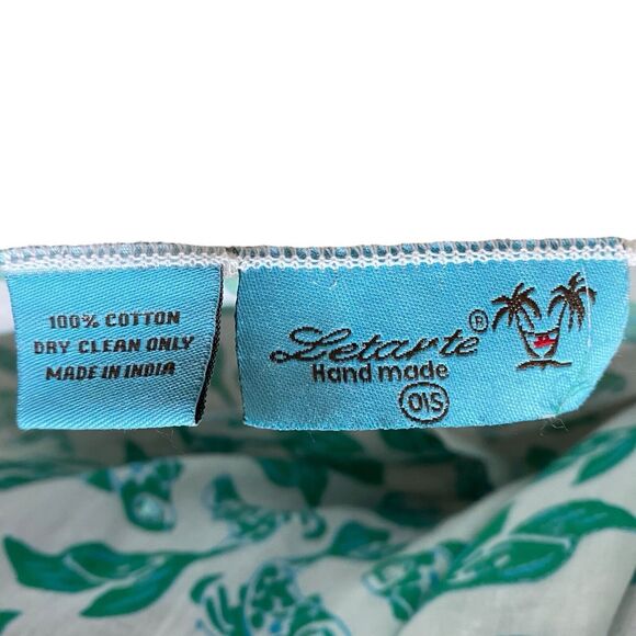 Letarte Sarong Beach Coverup Womens OS Handmade Semi-Sheer Tassels Sequins Koi - Picture 3 of 9